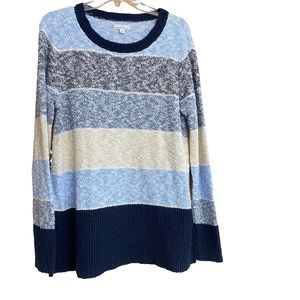 LL BEAN SIGNATURE LINEN COTTON PULLOVER SWEATER SZ LG